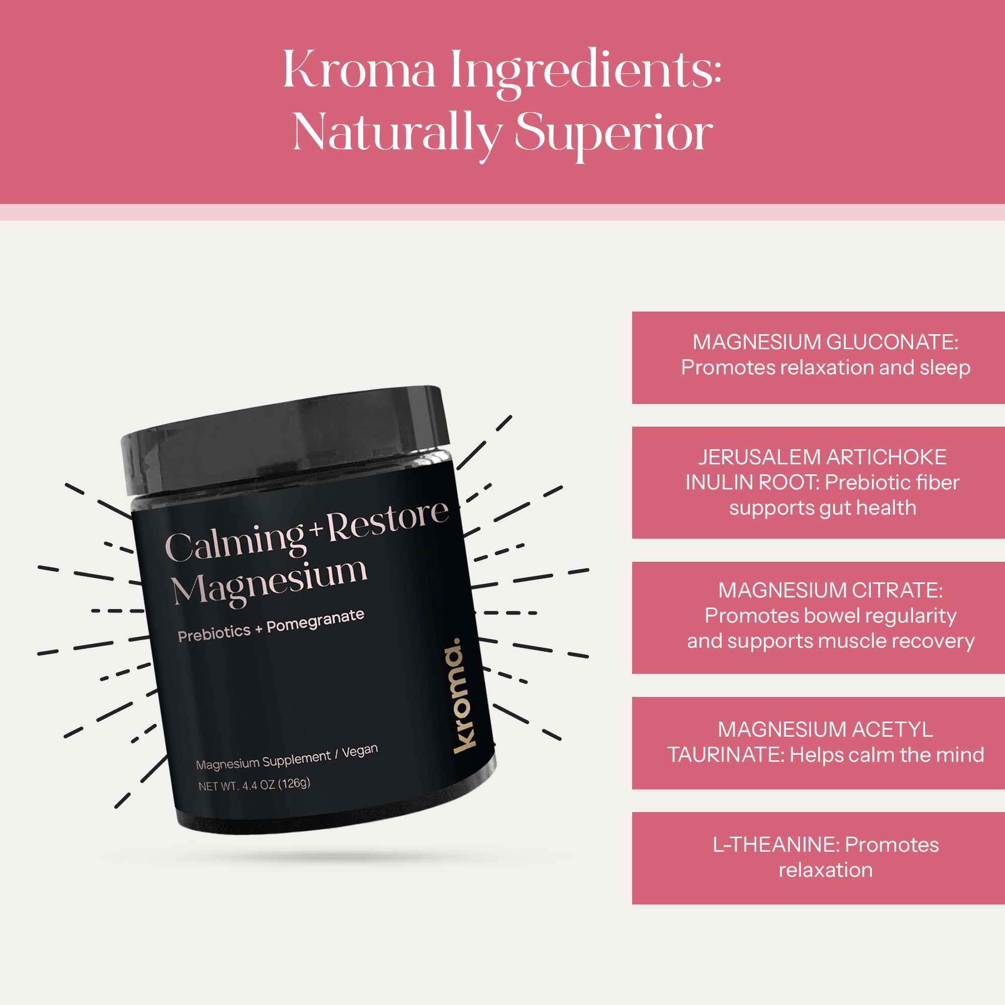 KROMA. Restore + Calm Magnesium Powder lifestyle scene