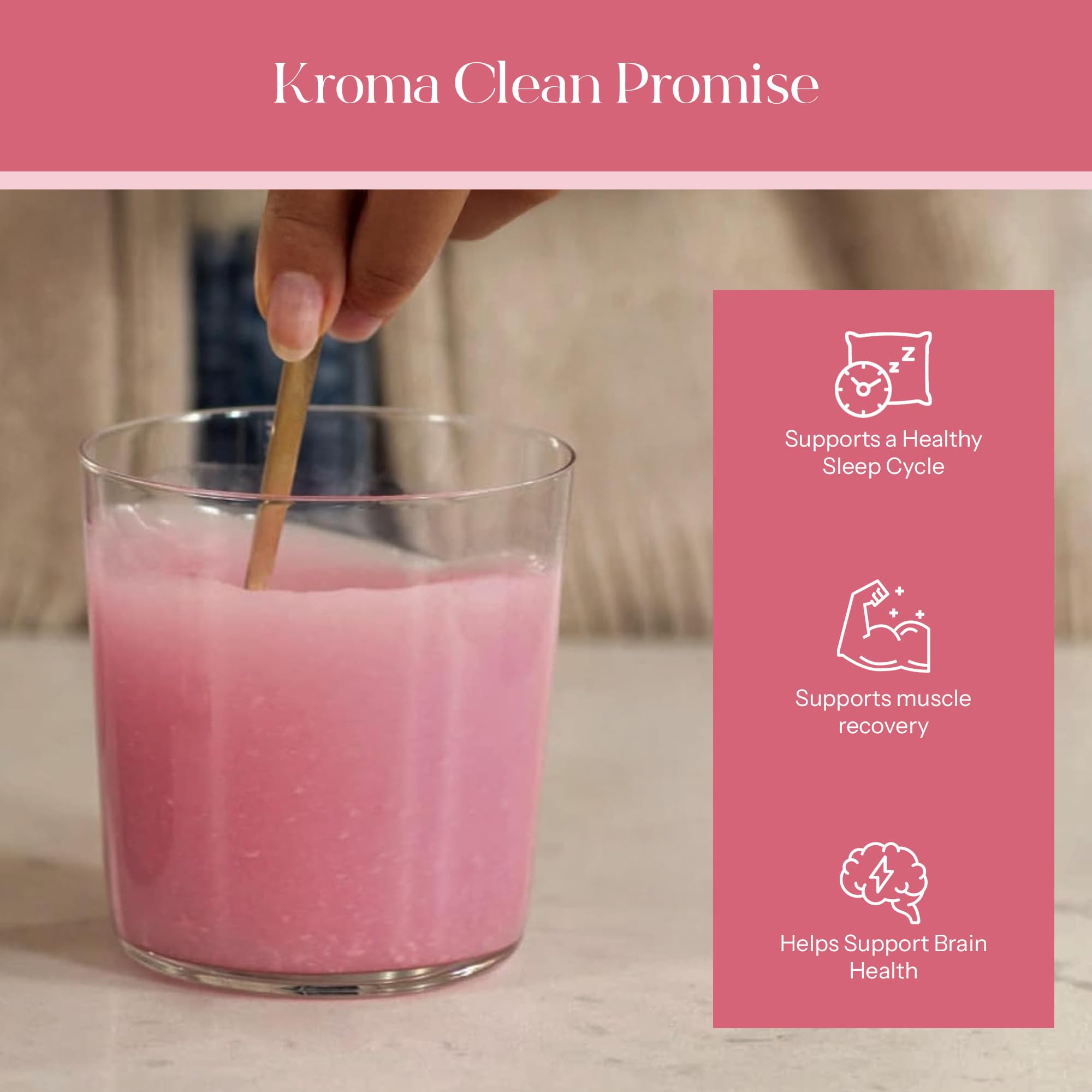 KROMA. Restore + Calm Magnesium Powder teaspoon measuring