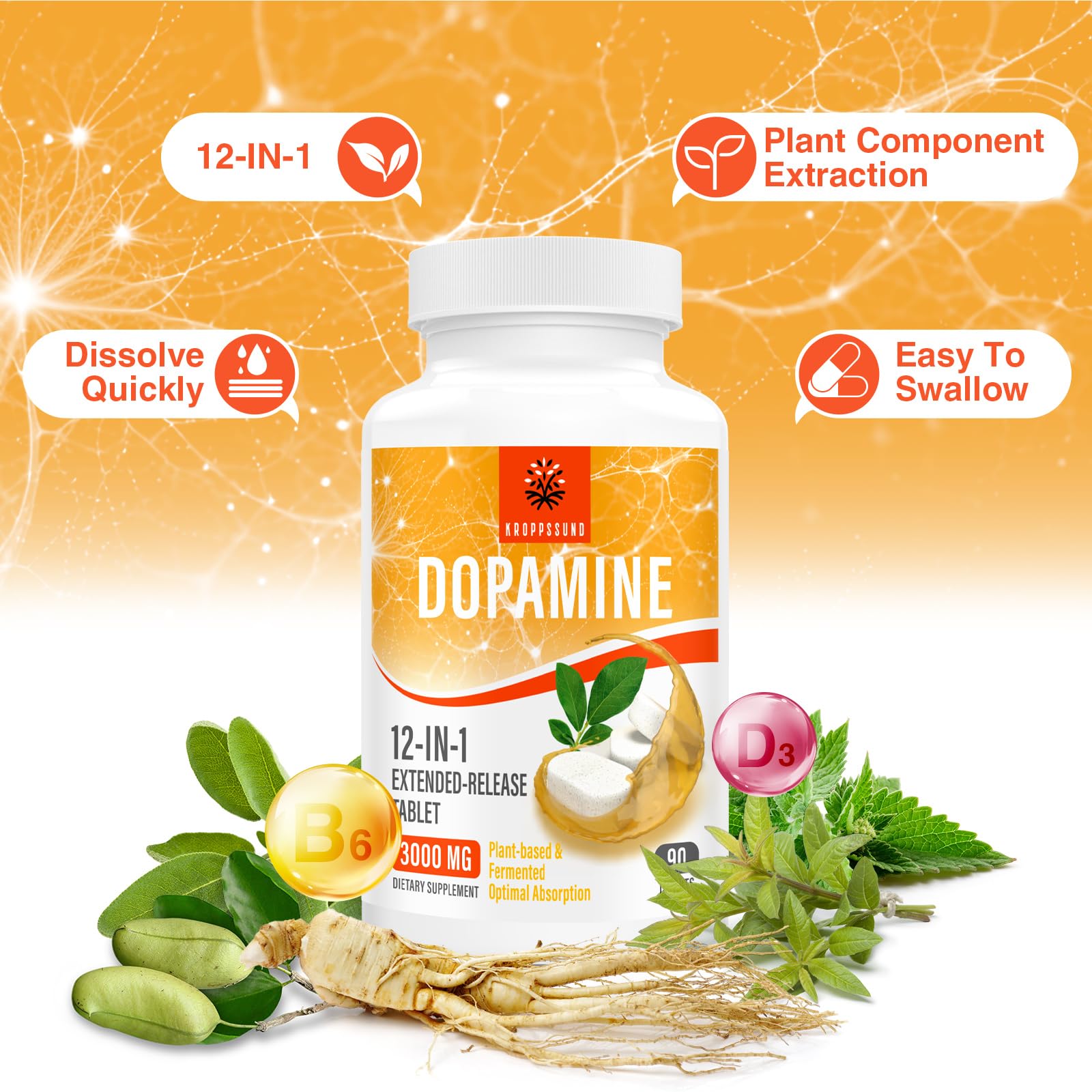 Kroppssund Dopamine Supplement side view