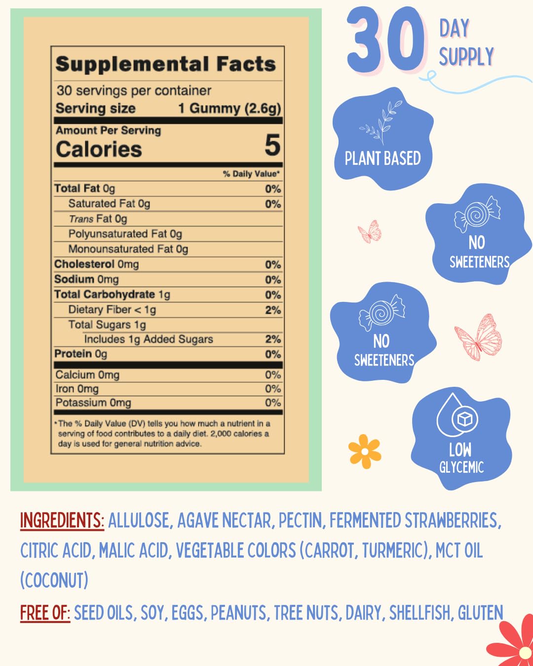Krunchy Kids Strawberry Gummies ingredients list