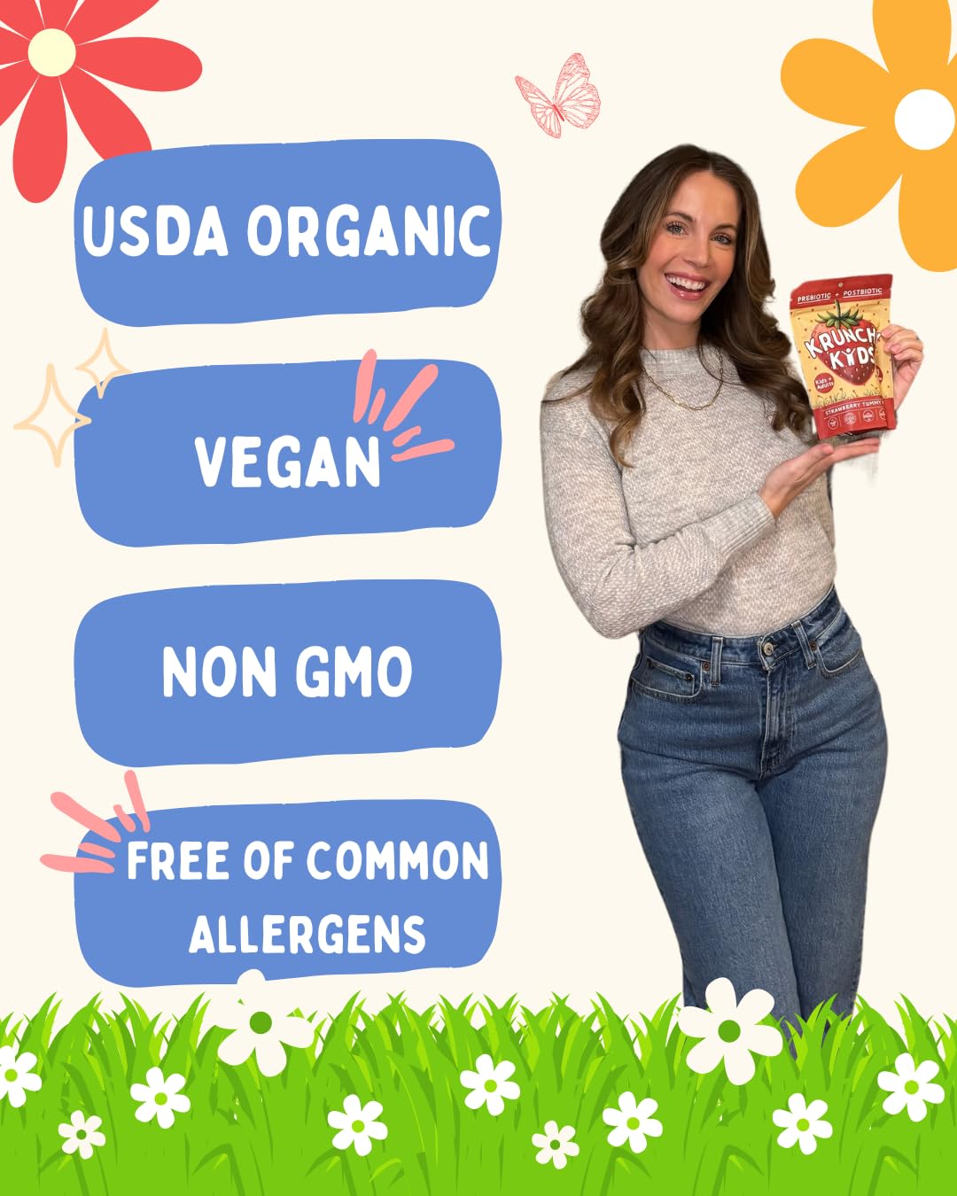 Krunchy Kids Strawberry Gummies nutritional information