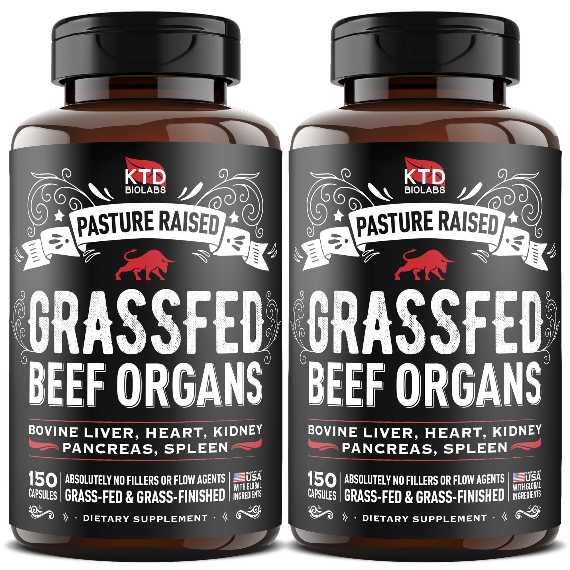 KTD BIOLABS Beef Organ Complex 3000MG 300 Capsules front view