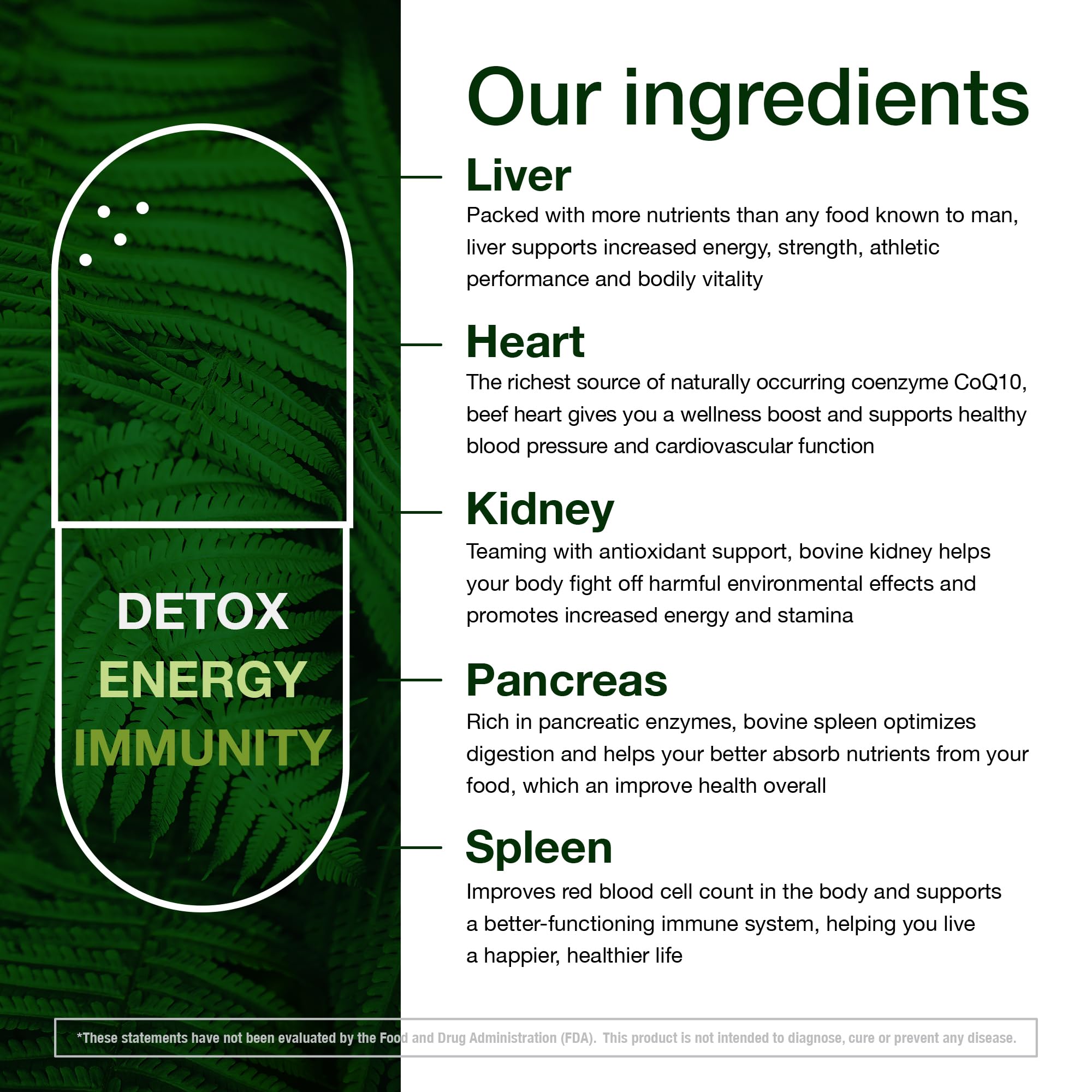 KTD BIOLABS Beef Organ Complex capsules close-up