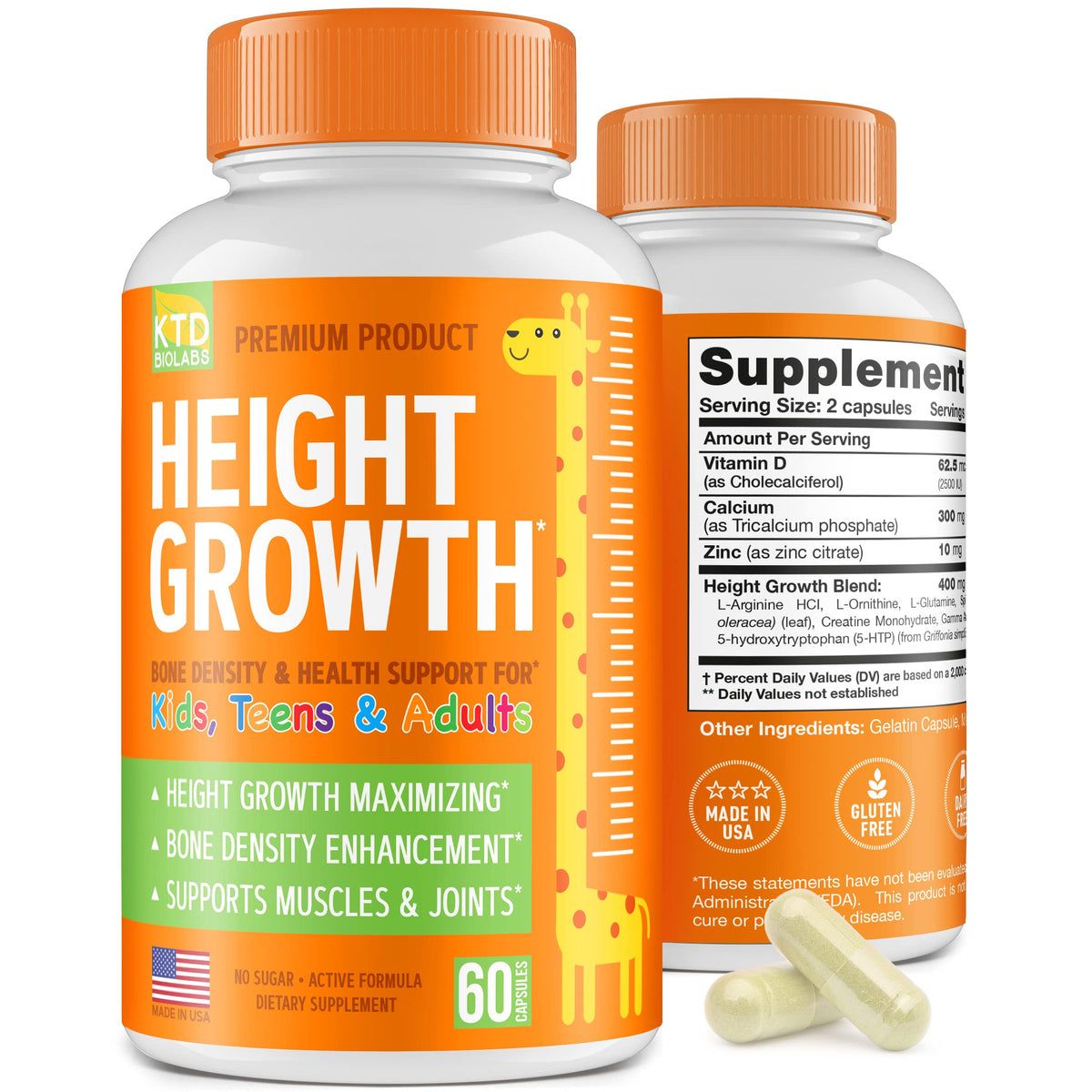 KTD BIOLABS Kids Growth Support Supplement 65g front view