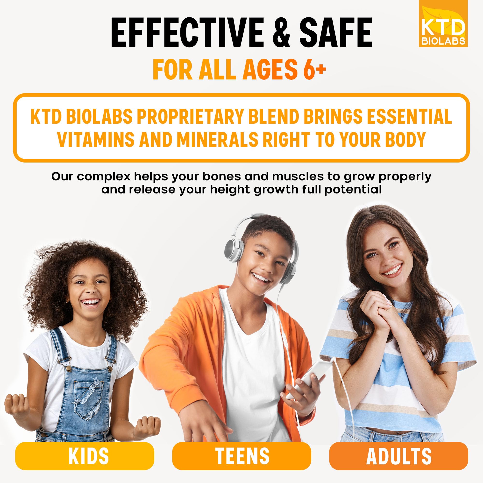 KTD BIOLABS Kids Growth Support Supplement ingredients list