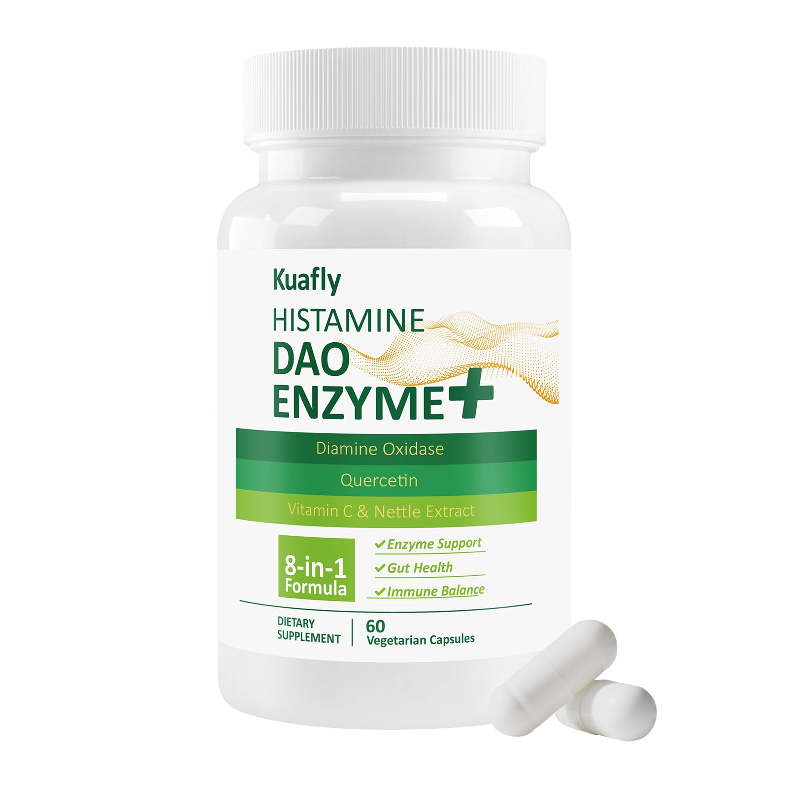 KUAFLY DAO Enzyme Supplement 60 capsules front view