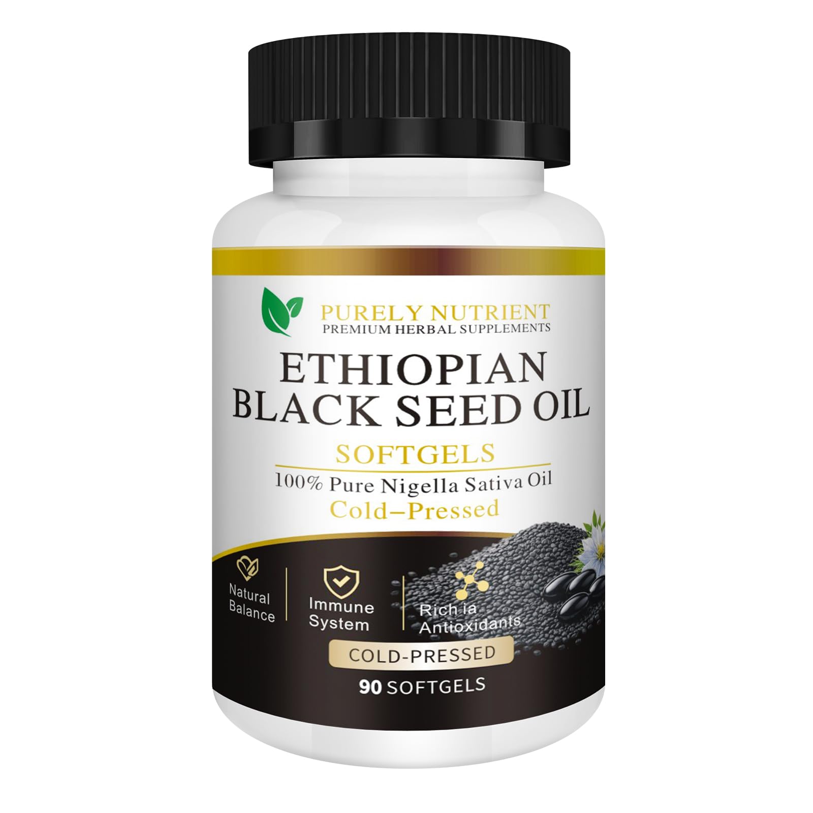 Kueysing Black Seed Oil Softgels 90 count front view