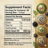 Kueysing Black Seed Oil Softgels with ingredients list