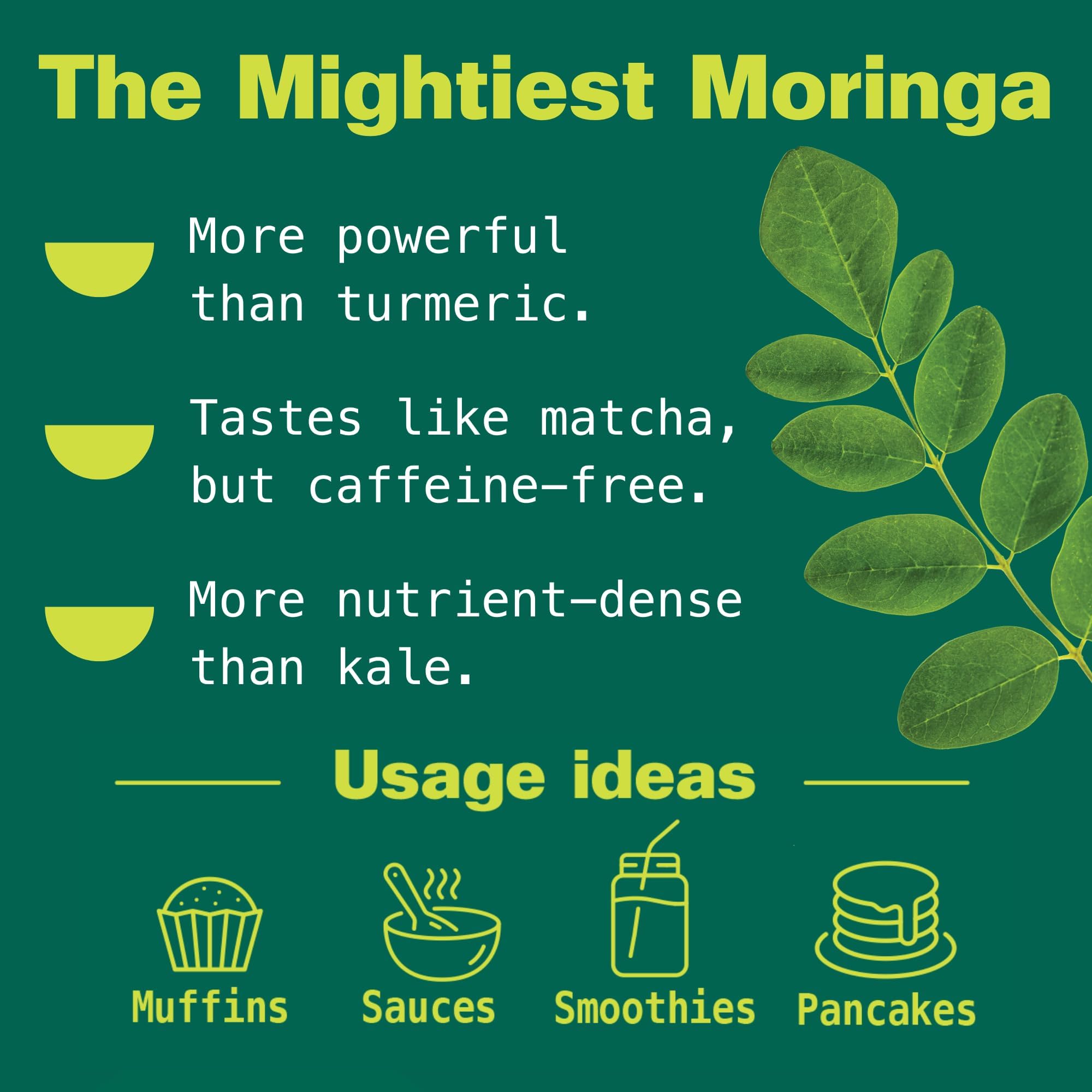 Kuli Kuli Moringa Powder added to a smoothie