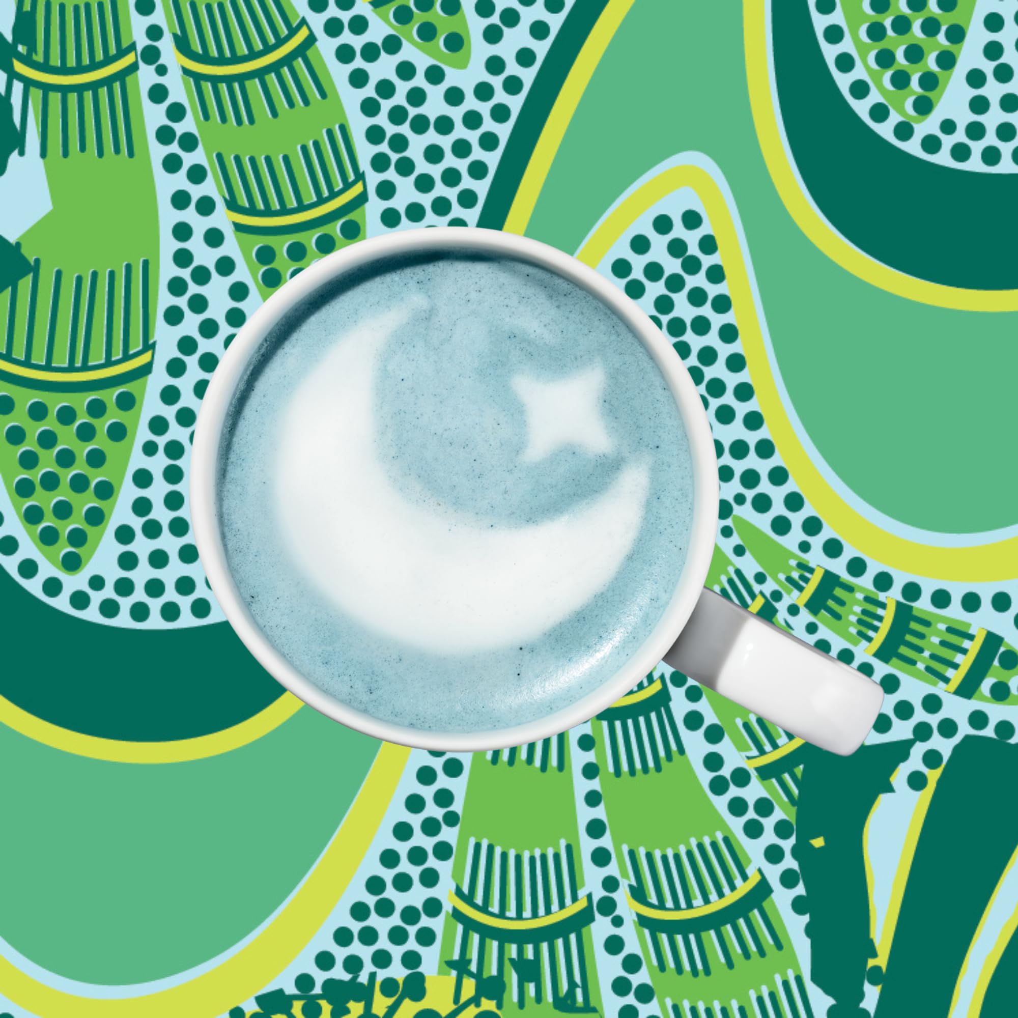 Kuli Kuli Vanilla Lavender Superfood Latte served with cinnamon