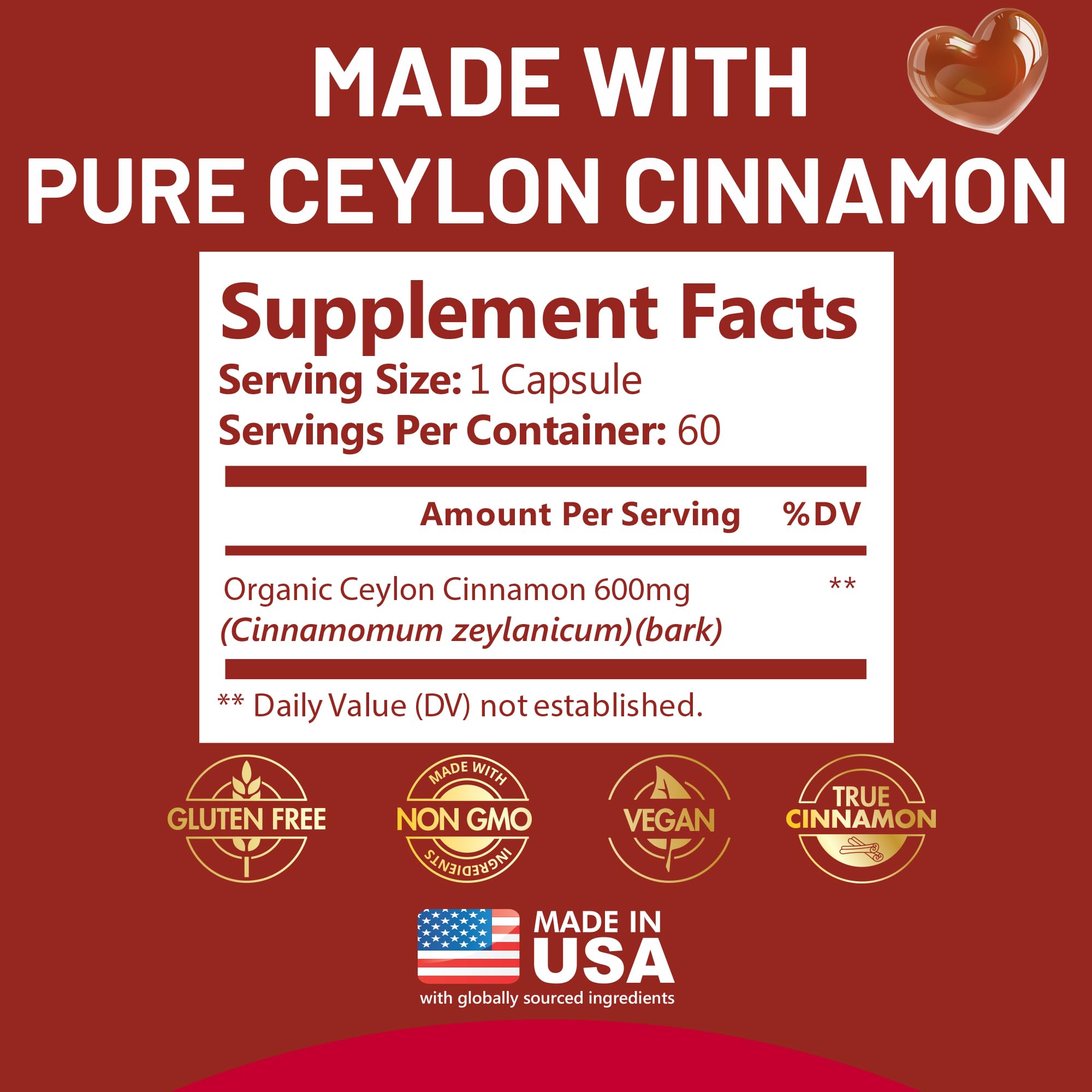 Kwala Nutrition Organic Ceylon Cinnamon capsules on wooden table