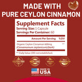 Kwala Nutrition Organic Ceylon Cinnamon capsules on wooden table