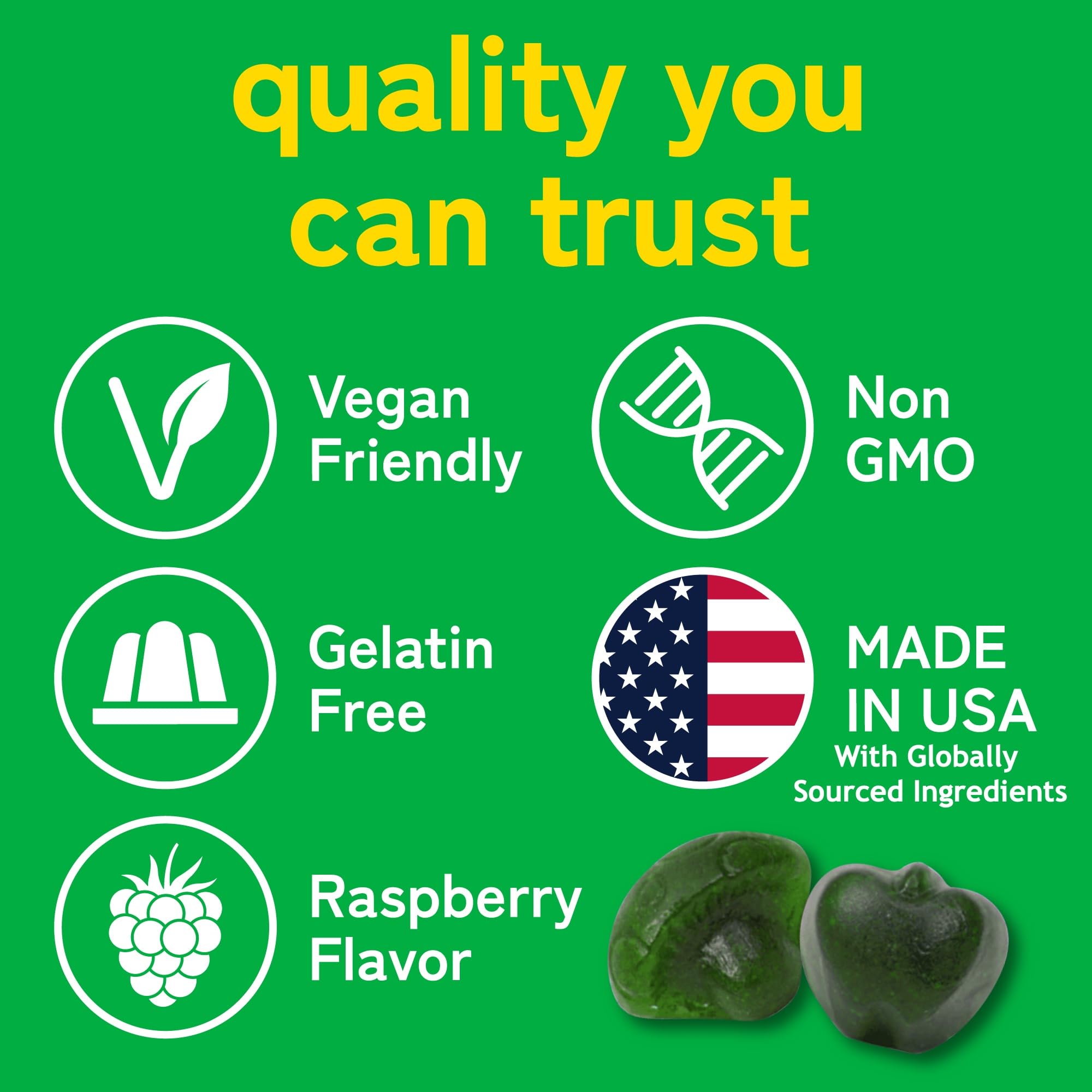 Kwala Nutrition Super Greens Gummies close-up of gummies