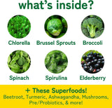 Kwala Nutrition Super Greens Gummies open container showing gummies
