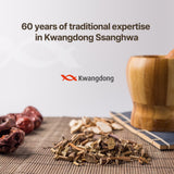 KWANGDONG Ssang Hwa Jin Herbal Tea with traditional Korean dishes