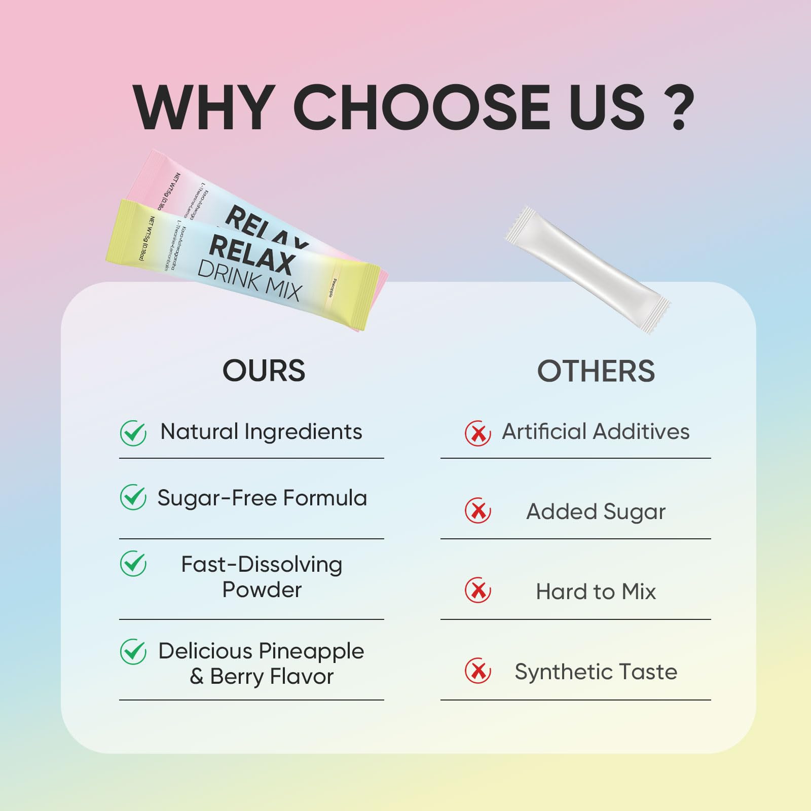 KXVUDE daily wellness Calming Drink Mix ingredients list on packaging