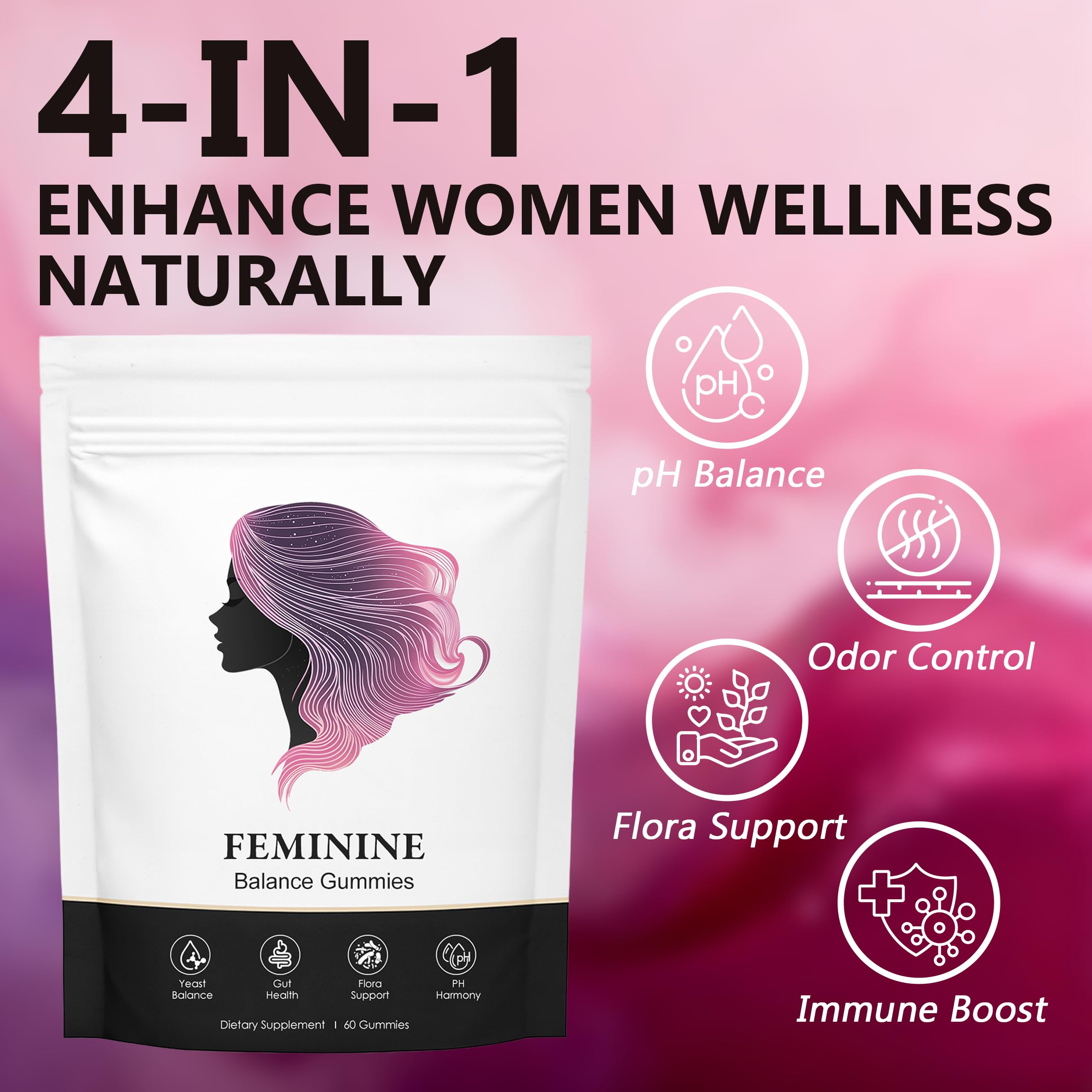 KXVUDE Feminine Balance Gummies close-up of gummies