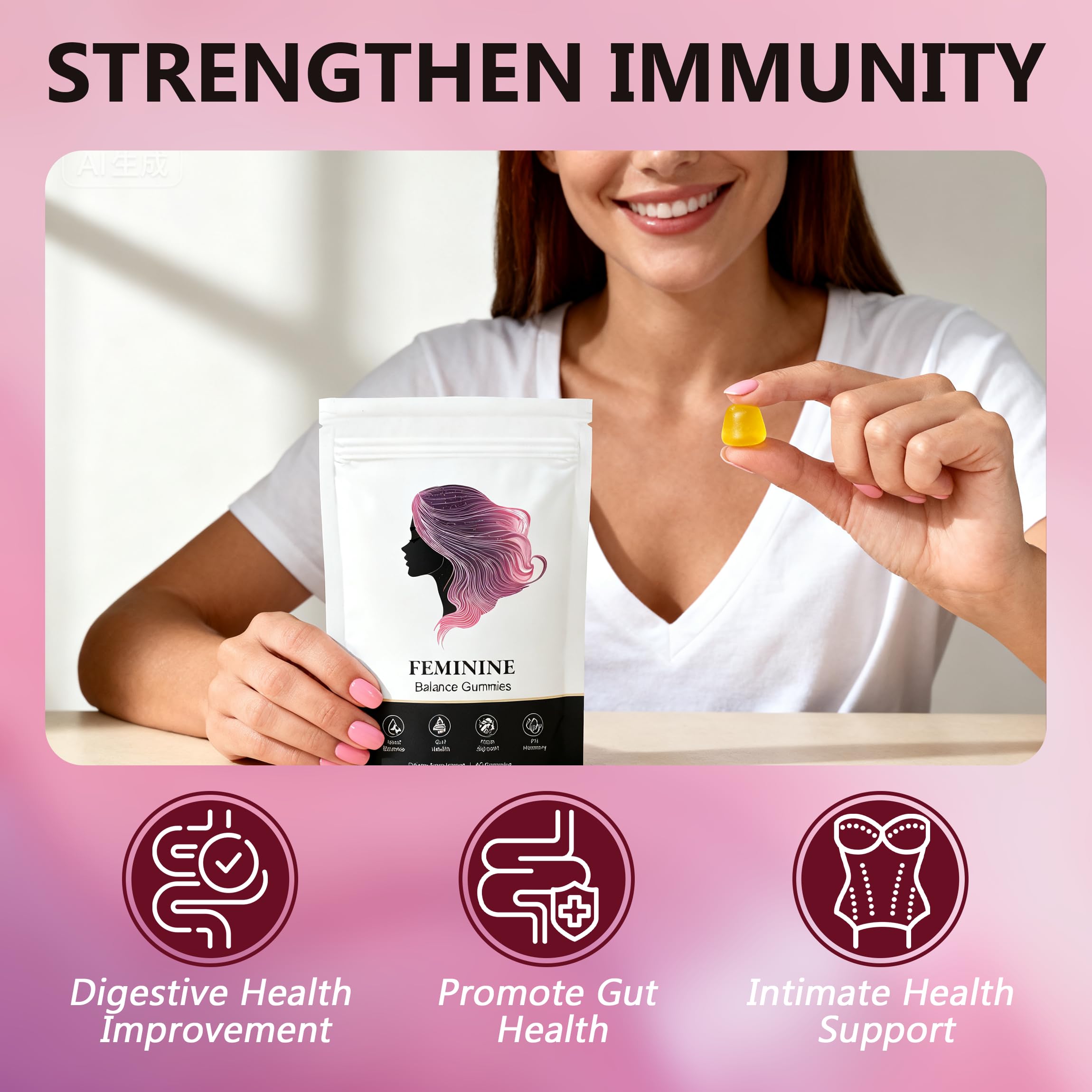 KXVUDE Feminine Balance Gummies with a measuring spoon