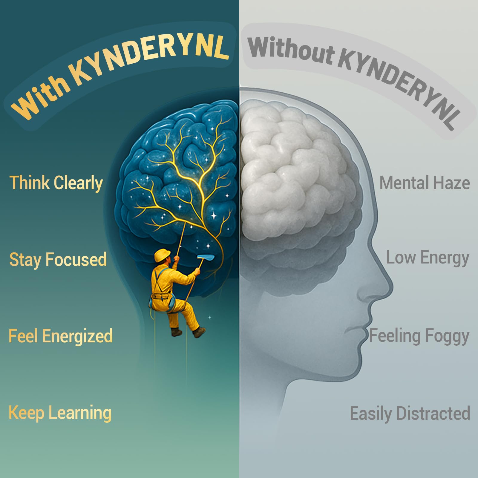 Kynderynl Memory Lift Brain Supplement side view with label