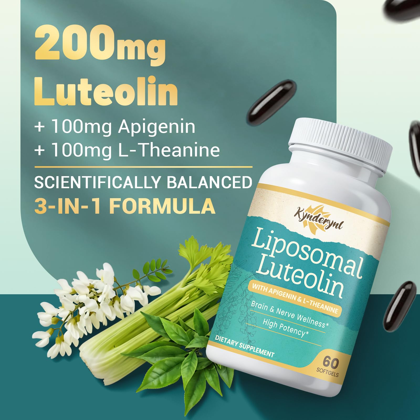 Kynderynl Memory Lift Brain Supplement softgels close-up