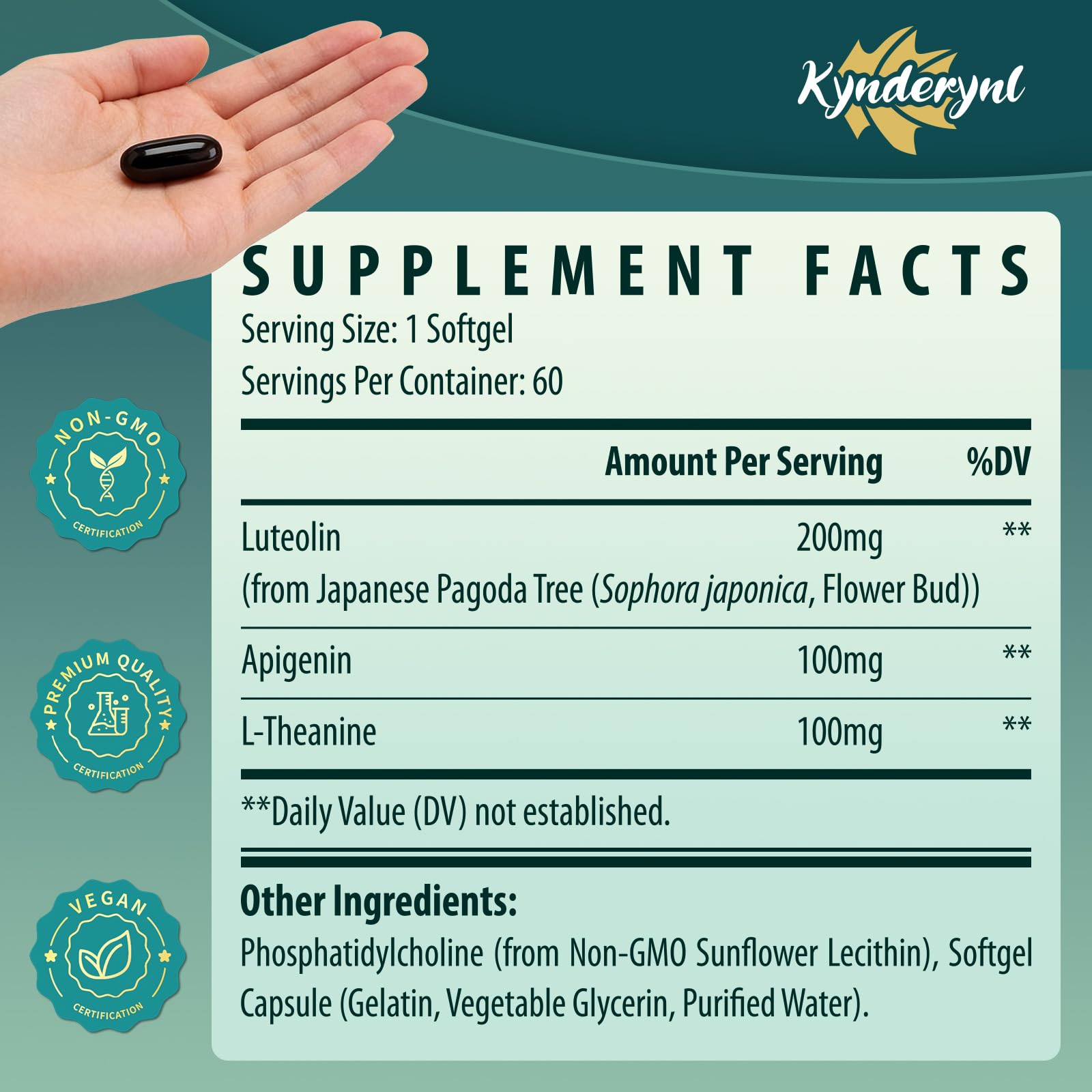 Kynderynl Memory Lift Brain Supplement with measuring spoon