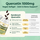 Kynderynl Quercetin 1000mg softgels on a wooden table