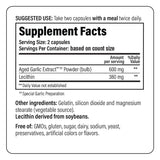Kyolic Aged Garlic Extract 104 supplement capsules close-up