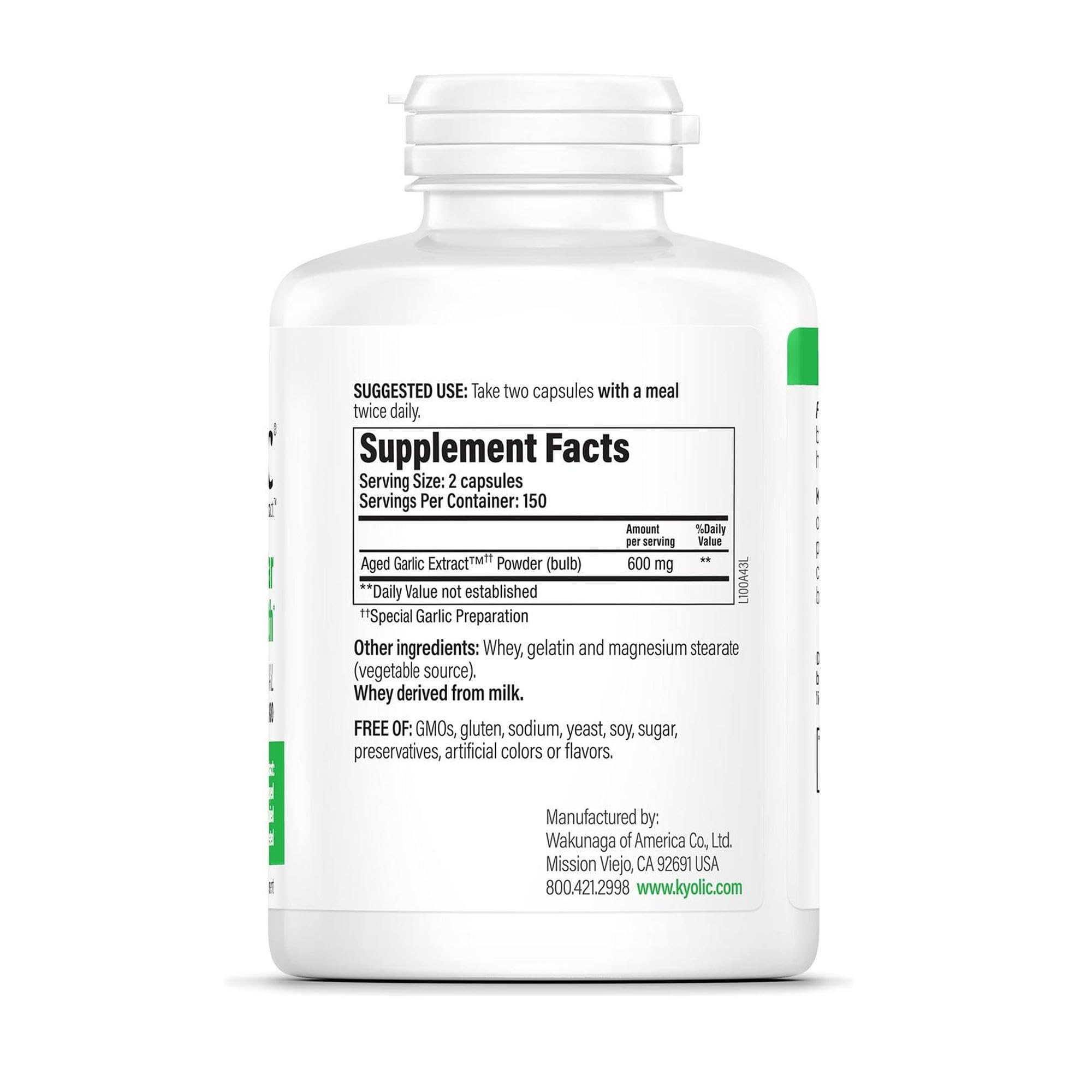 Kyolic Aged Garlic Extract 218g side view