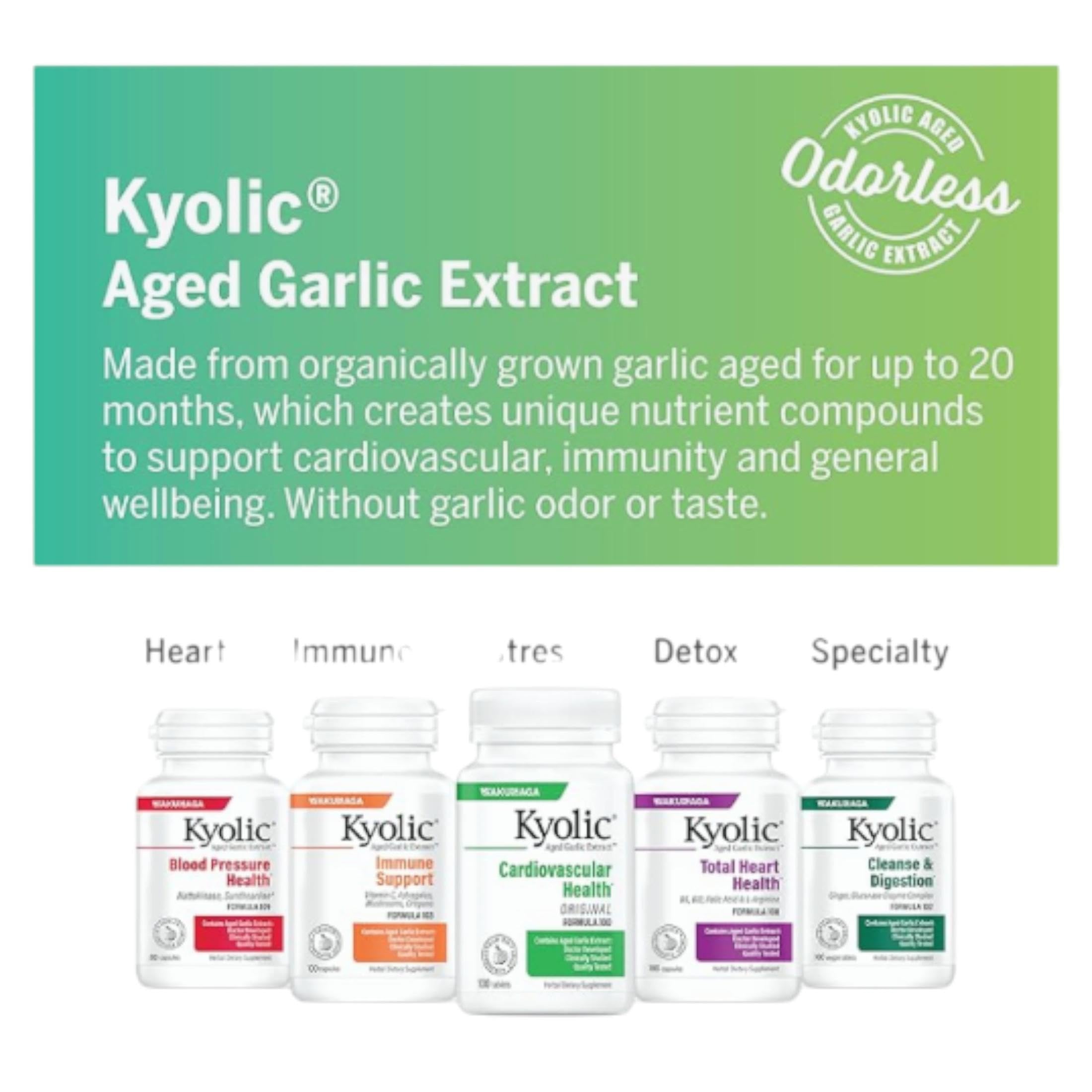 Kyolic CoQ10 Aged Garlic Extract 45g ingredients list