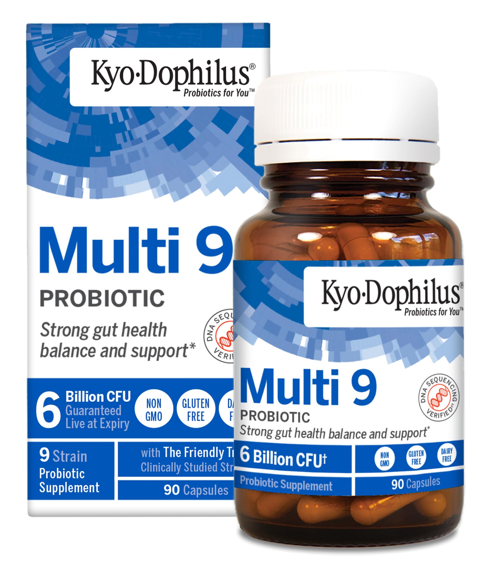 Kyolic Kyo-Dophilus 9 Probiotic Capsules 90 Count front view