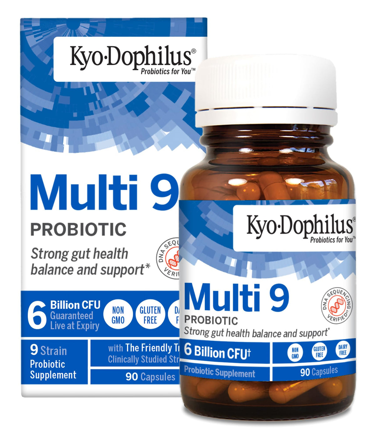 Kyolic Kyo-Dophilus 9 Probiotic Capsules 90 Count front view