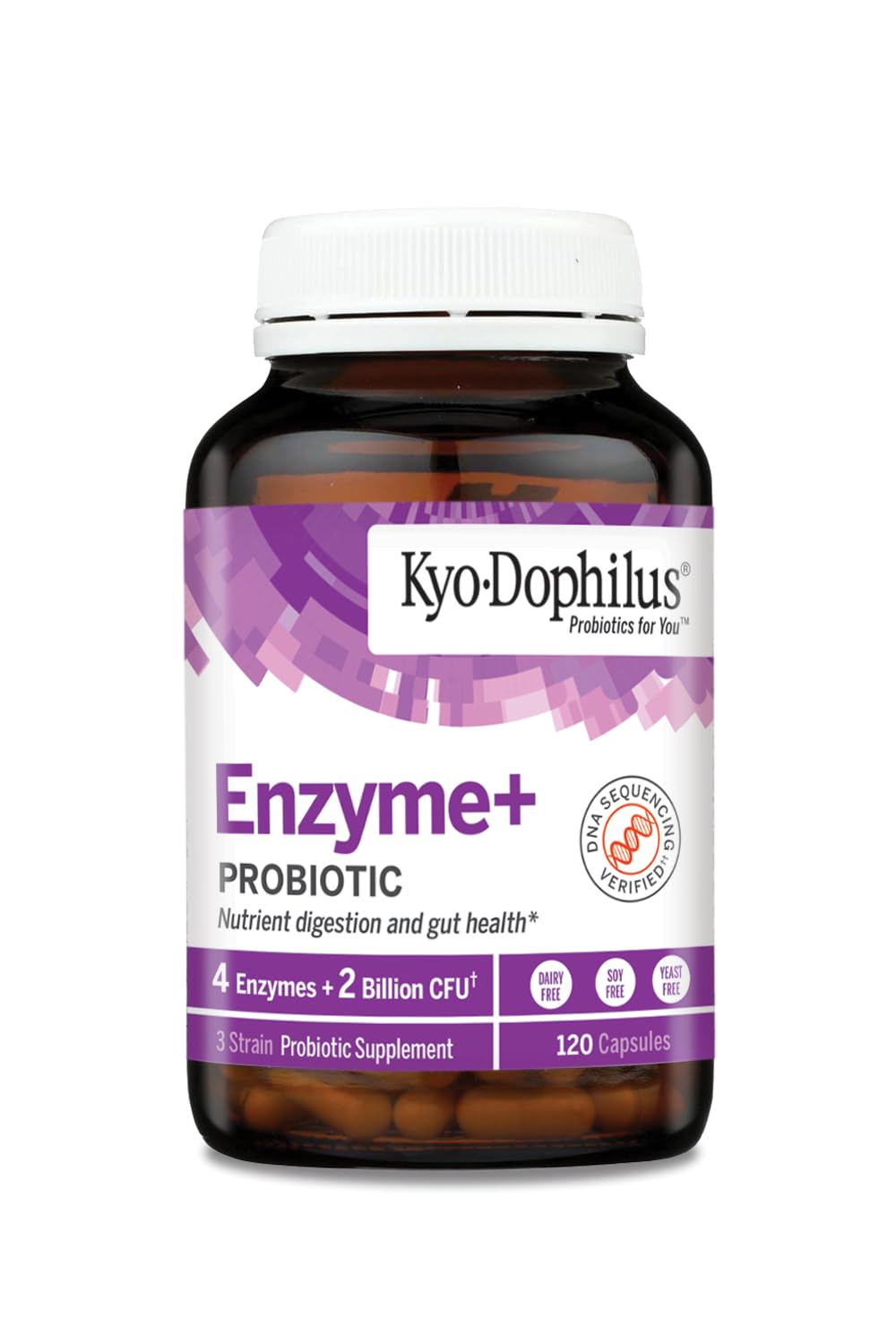 Kyolic Kyo-Dophilus Probiotics Plus Enzymes 60 Capsules back view