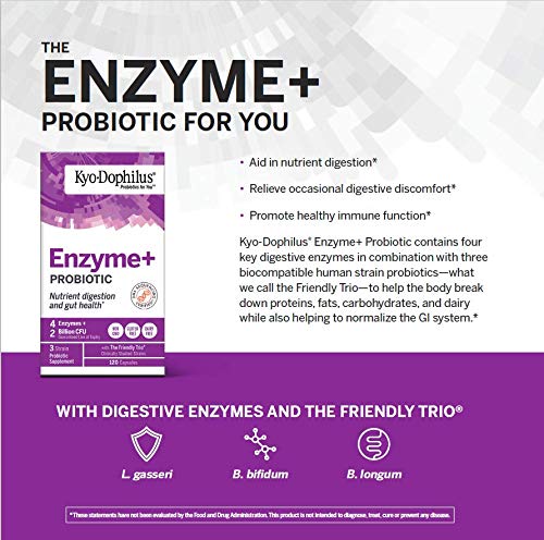 Kyolic Kyo-Dophilus Probiotics Plus Enzymes 60 Capsules capsule close-up