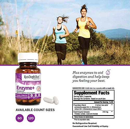 Kyolic Kyo-Dophilus Probiotics Plus Enzymes 60 Capsules packaging details
