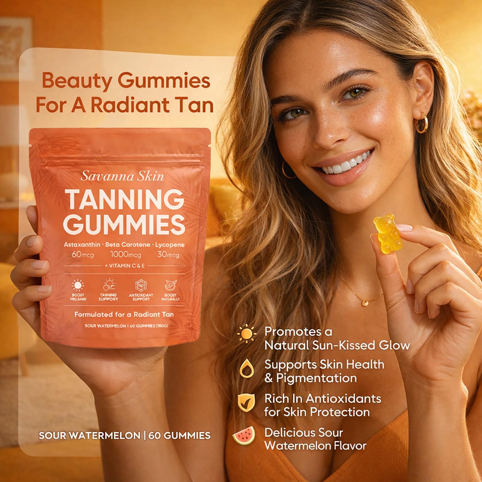 KYZTMHC Astaxanthin Gummies resealable pouch opened