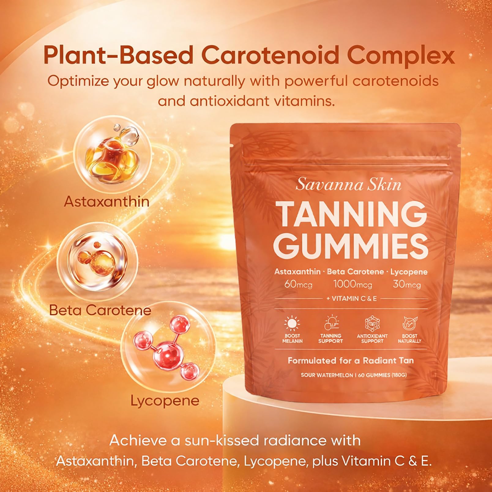 KYZTMHC Astaxanthin Gummies showing serving size and texture