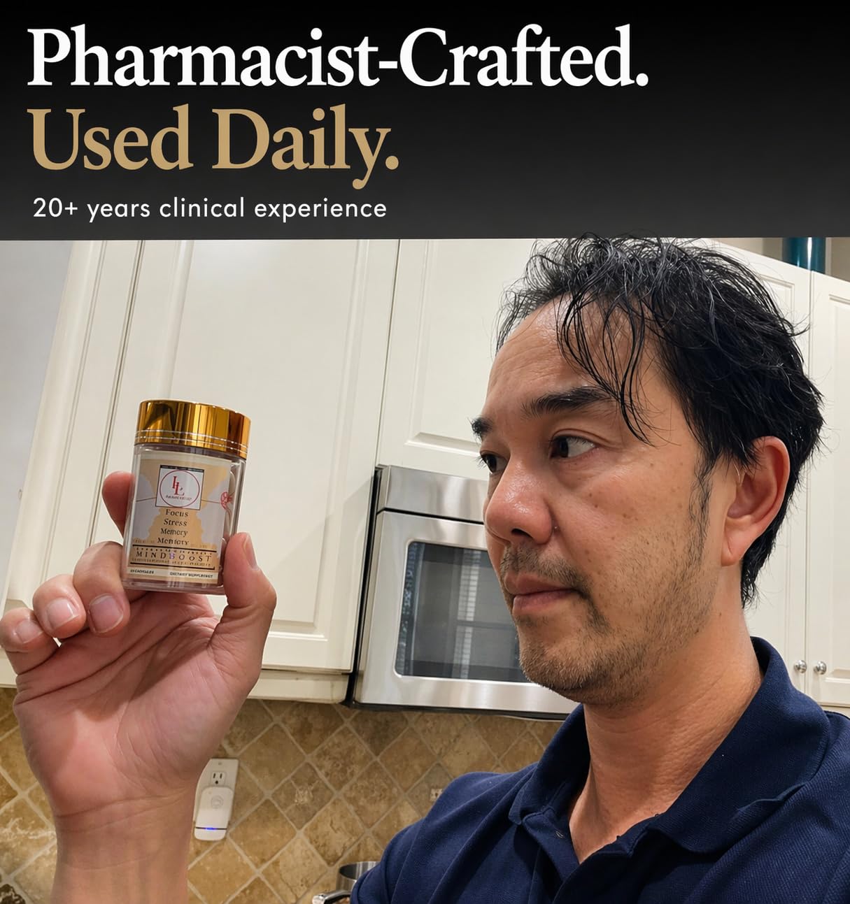 L & L Supplement MindBoost Lion’s Mane and Cistanche Capsules with ingredients displayed