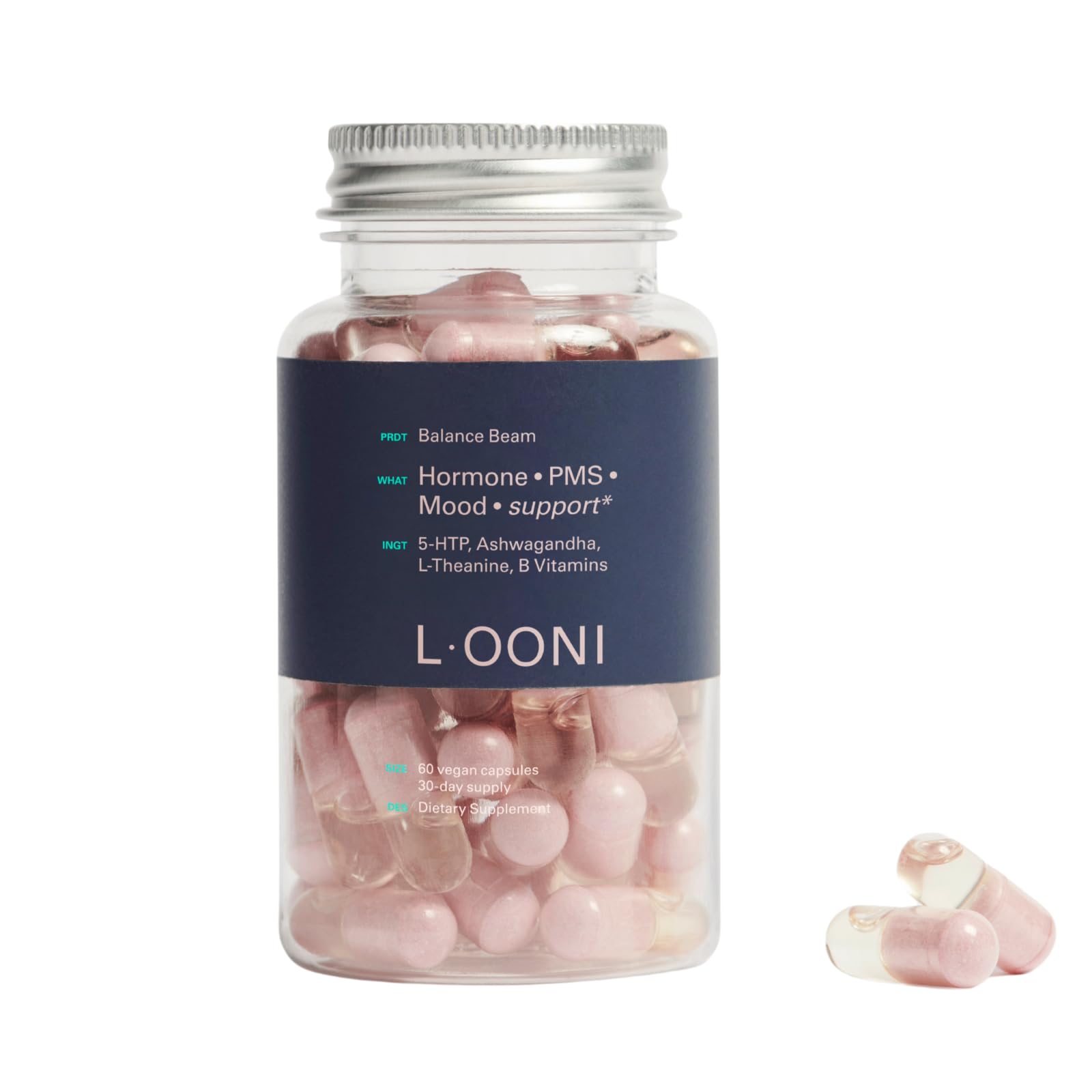 L·OONI Balance Beam Ashwagandha Supplement bottle front view