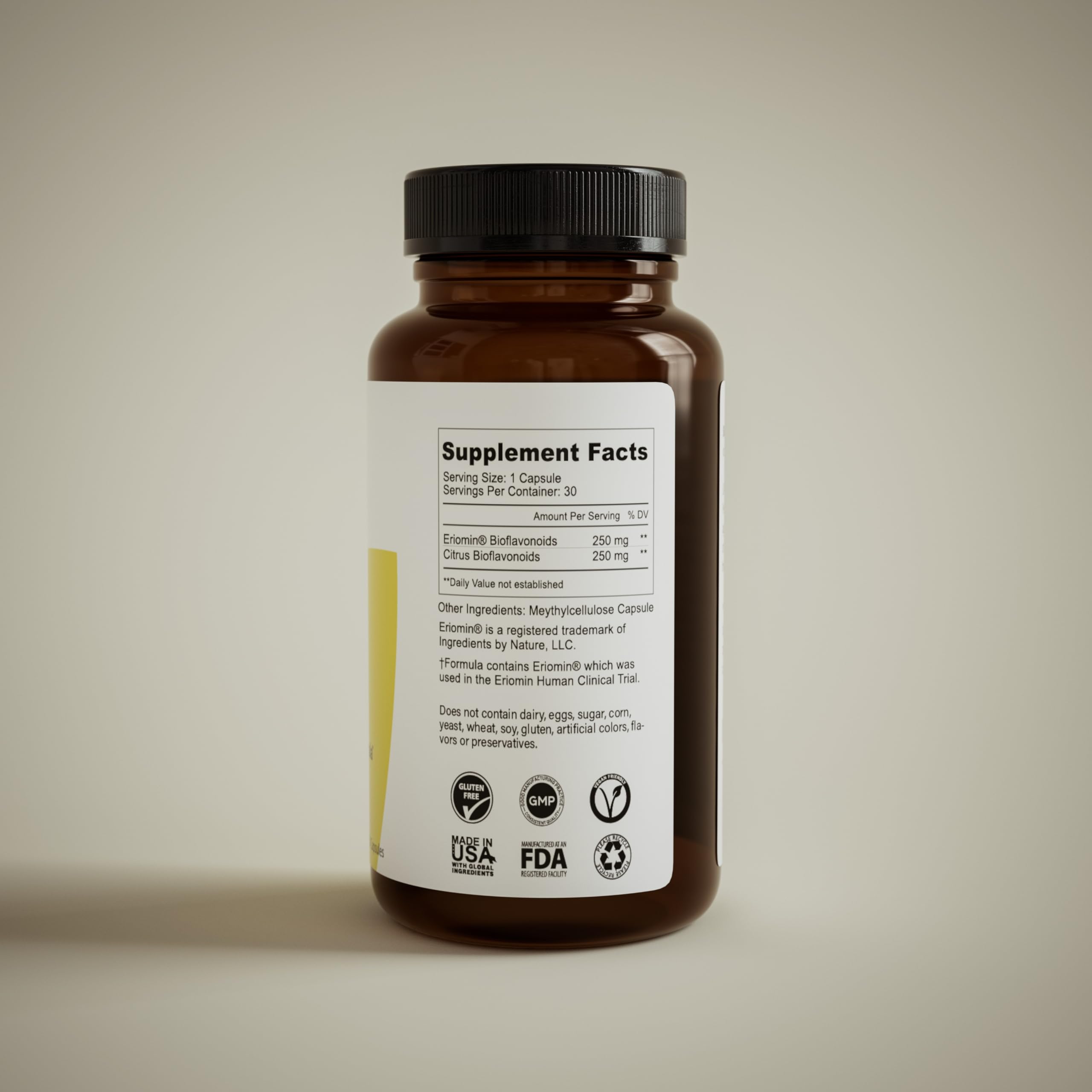 La Jolla Naturals Preverio Citrus Bioflavonoids supplement on a wooden table