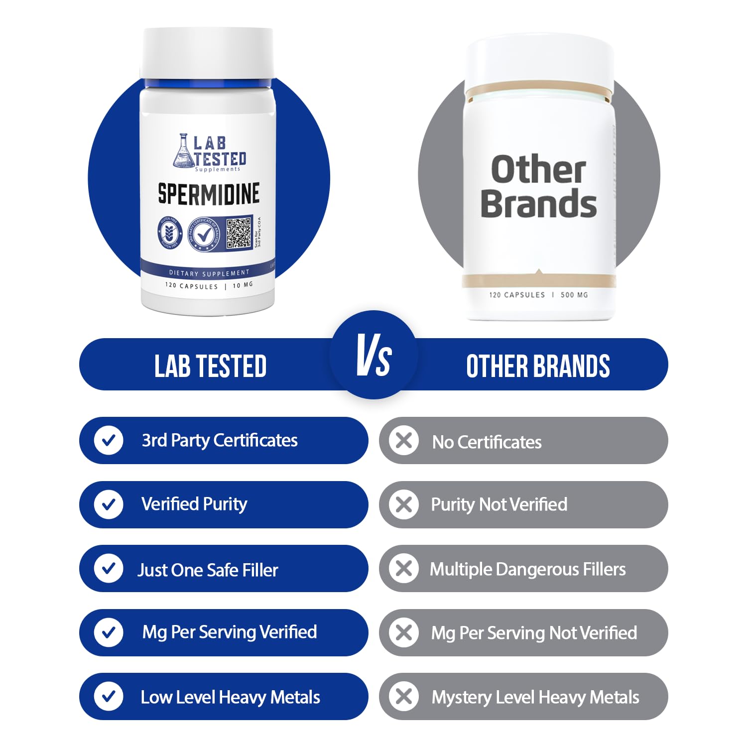 Lab Tested Supplements Spermidine 3HCL 80g back view