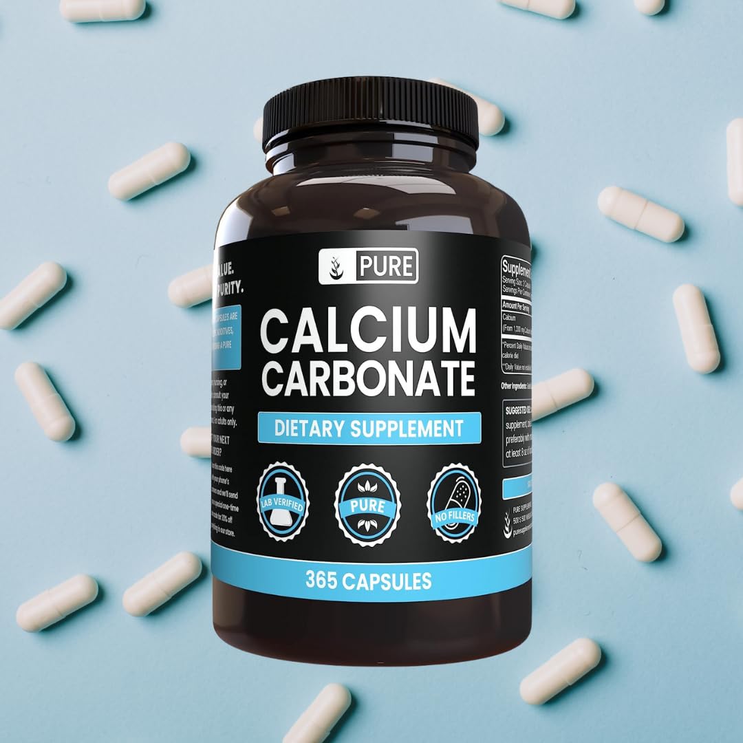 Label details of PURE ORIGINAL INGREDIENTS Calcium Carbonate Capsules