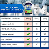 Label of aSquared Nutrition CoQ10 400mg capsules