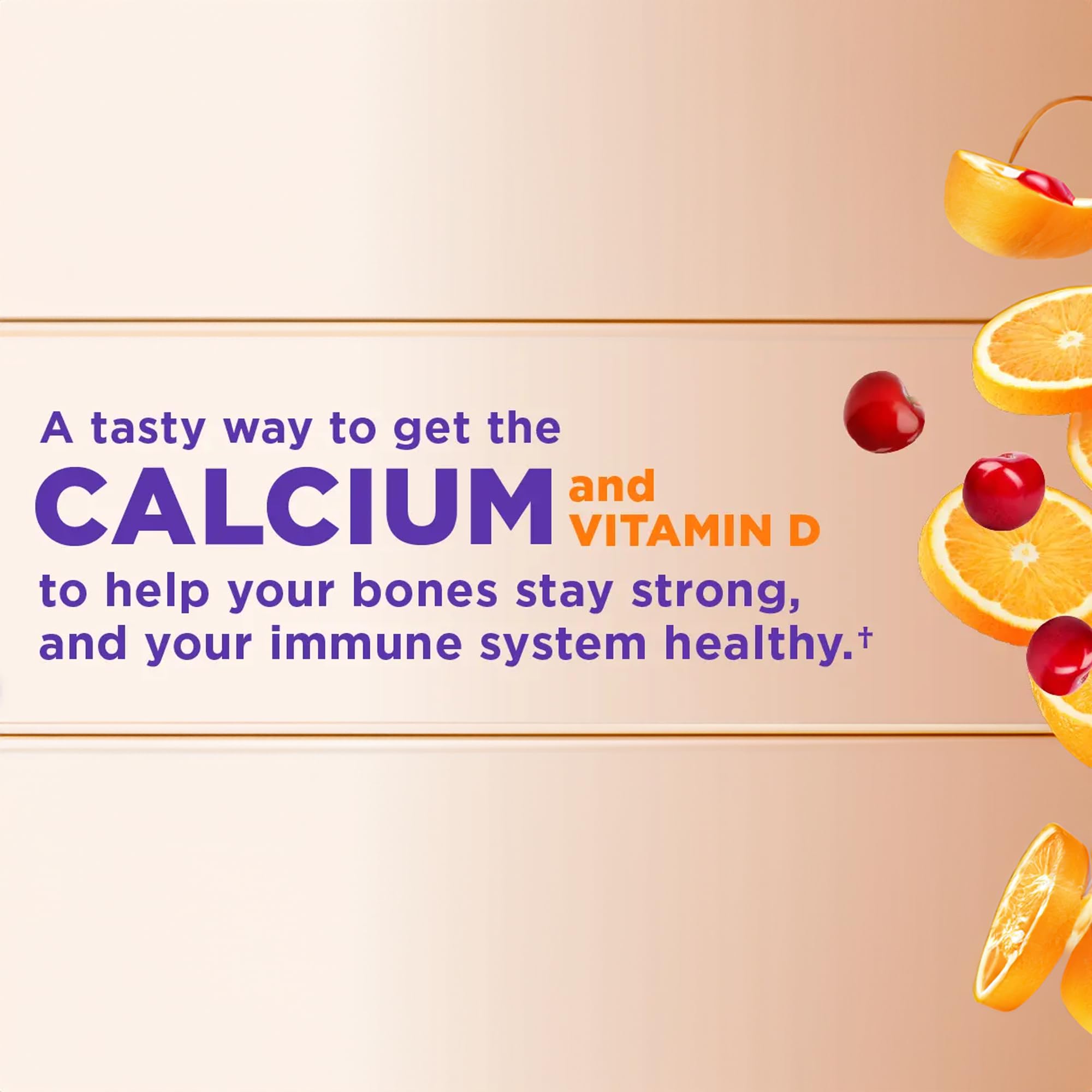 Label of Generic Calcium Gummies with dosage information