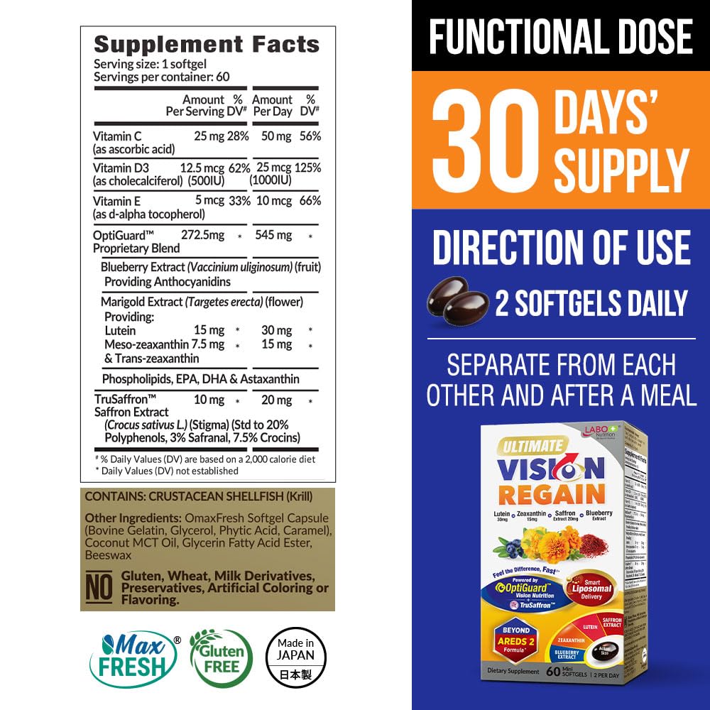LABO Nutrition Lutein Supplement packaging side view