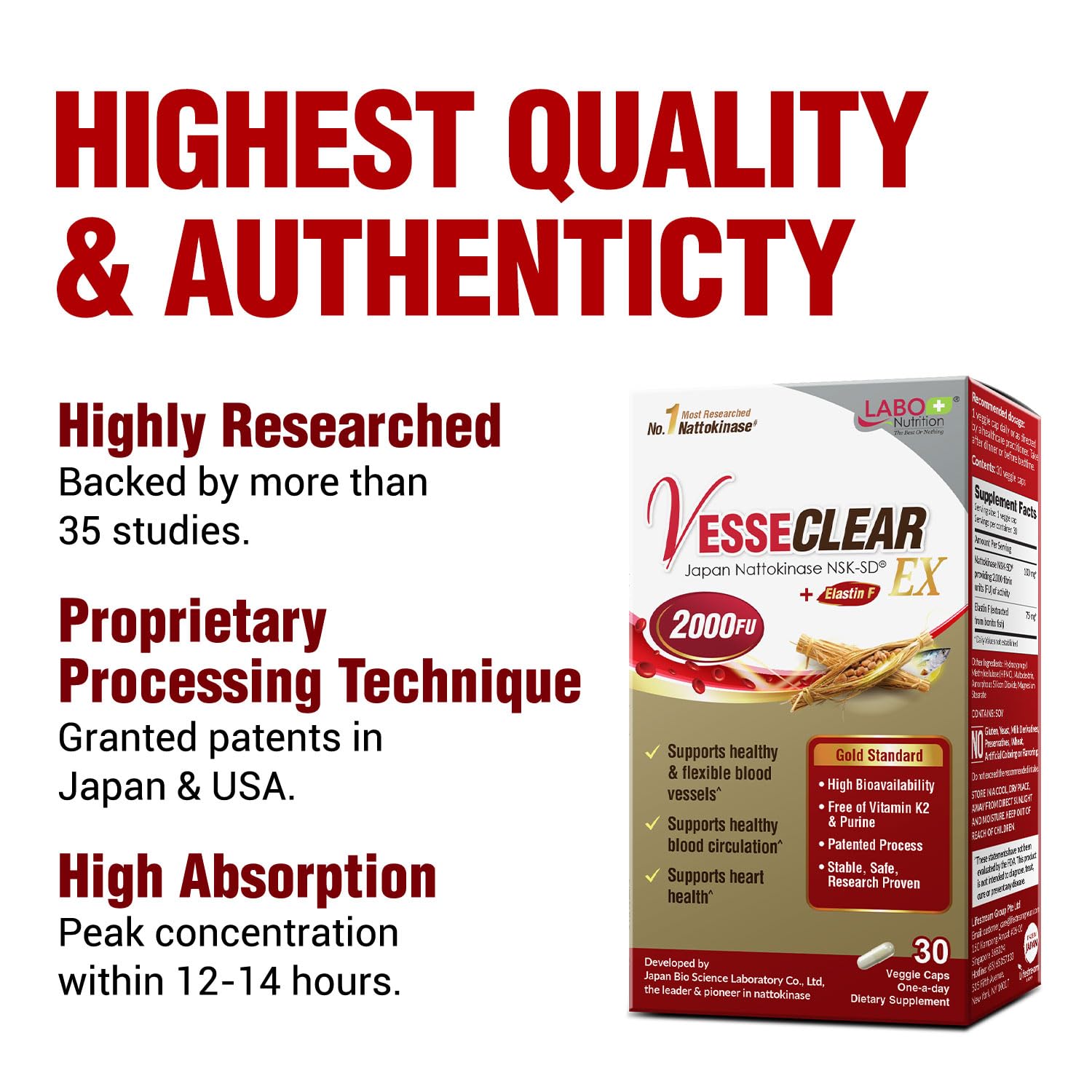 LABO Nutrition Nattokinase NSK-SD 100mg supplement capsule close-up