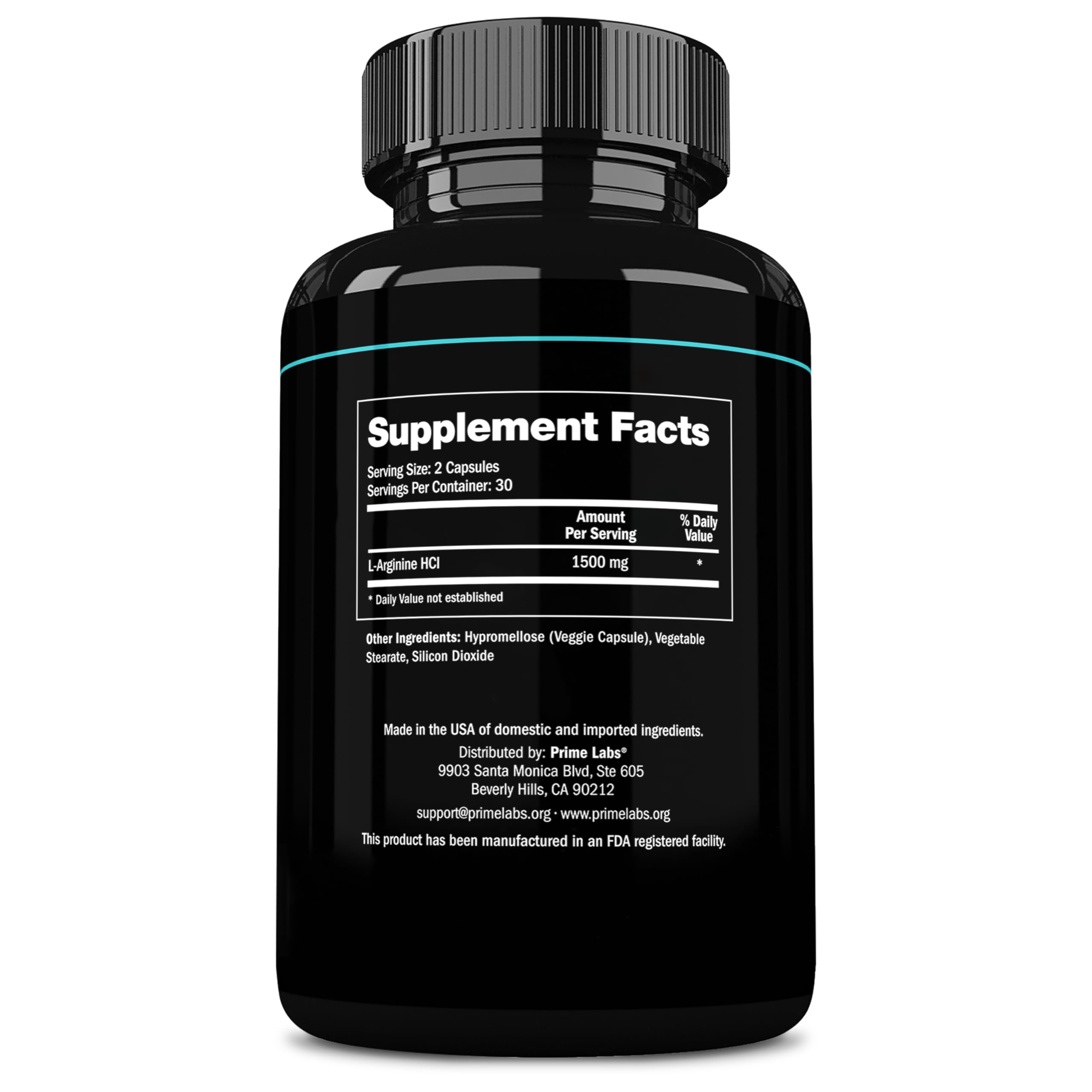 Labs L-Arginine 1500mg capsules with fitness accessories