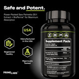 Labs Saw Palmetto Capsules in a hand for size reference