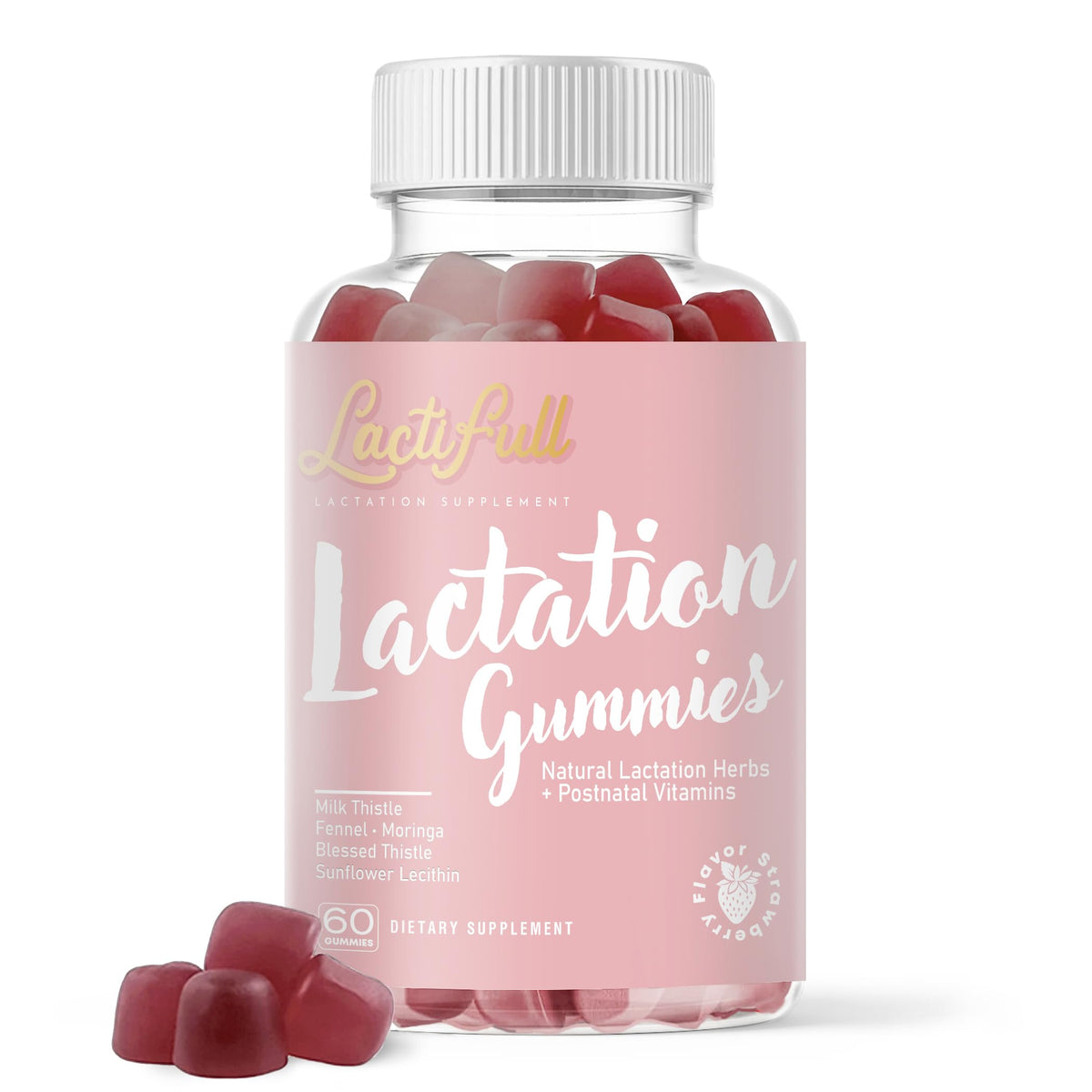 LactiFull Lactation Gummies front view with packaging