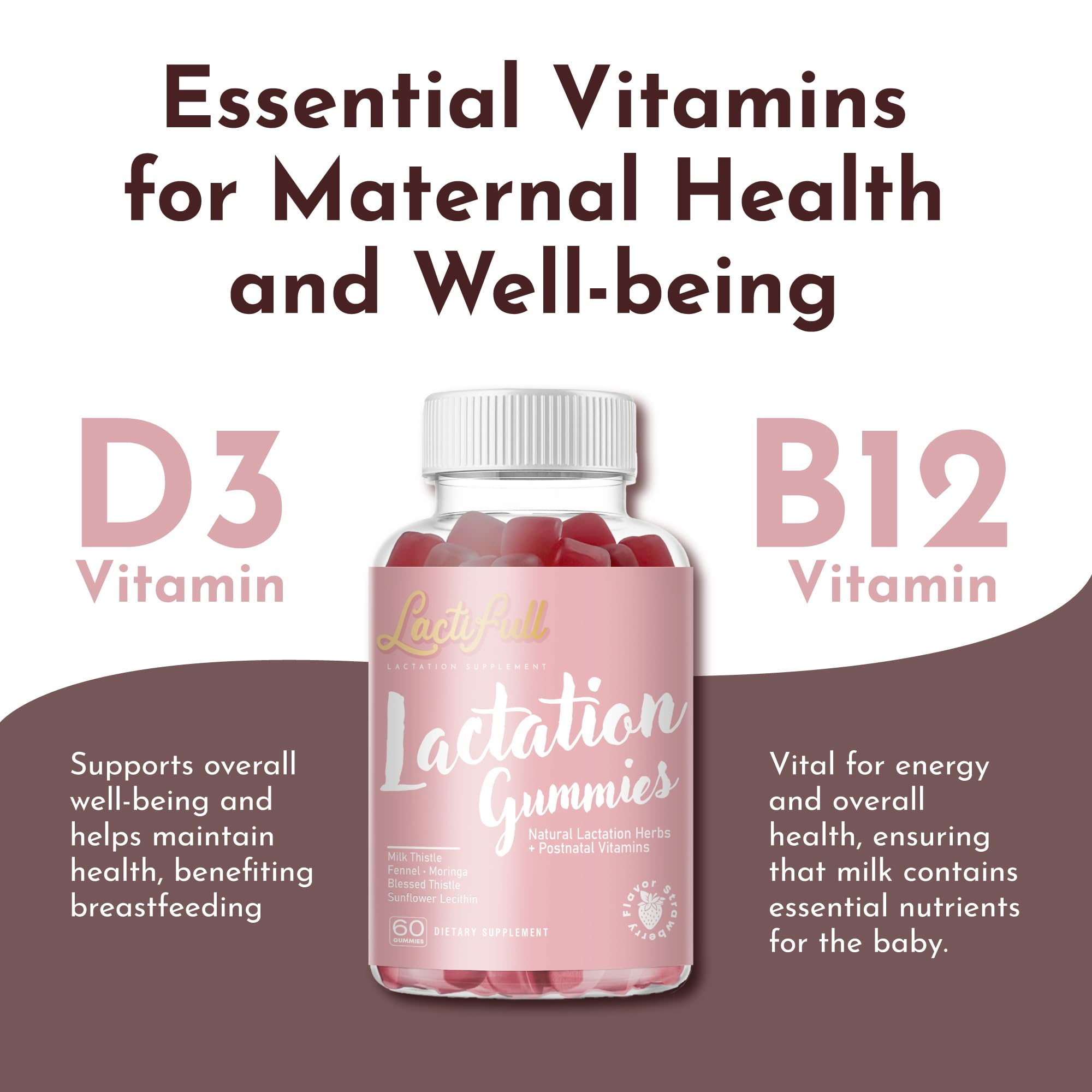 LactiFull Lactation Gummies on a wooden table