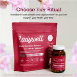 Ladywell Daily Women’s Wellness Support Supplement in a glass of water